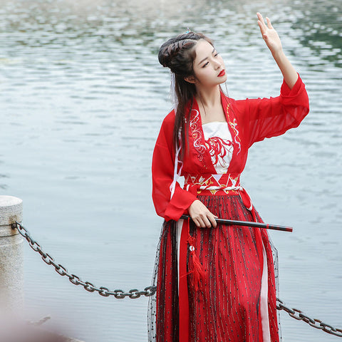 Hanfu Female Super Fairy Chinese Style Suit Student Fairy Costume