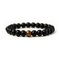 Jewelry Bracelets 8mm Dumb Black Frosted Stone Tiger's Eye Bracelet Men And Women Couple Bracelets