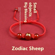 Zodiac Cinnabar All-matching Weaving Bracelet