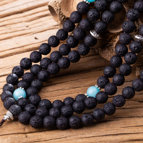 Fashion 8mm Volcanic Stone 108 MALA Bracelets