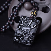 Square Dragon Carving Pendant Necklace