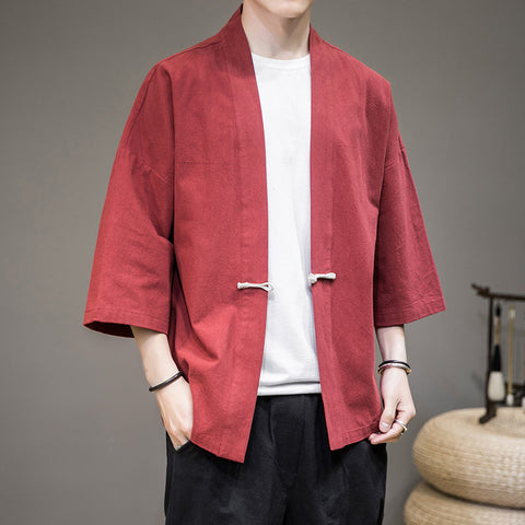 Chinese Style Men's Hanfu Tang Suit Japanese Kimono