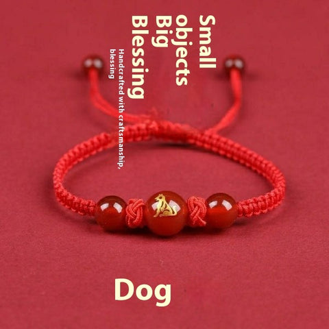 Zodiac Cinnabar All-matching Weaving Bracelet