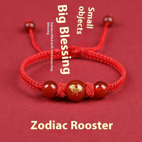 Zodiac Cinnabar All-matching Weaving Bracelet