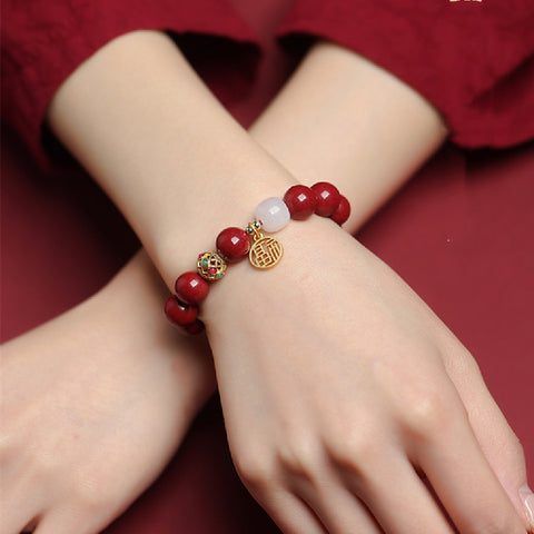 Raw Ore Cinnabar Bracelet Natural For Women