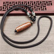 Tibetan Nine-eyed Agate Dzi Sweater Chain