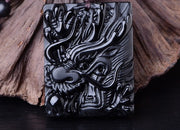 Square Dragon Carving Pendant Necklace