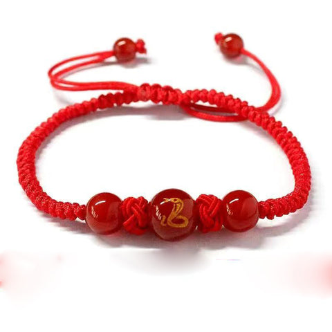 Zodiac Cinnabar All-matching Weaving Bracelet